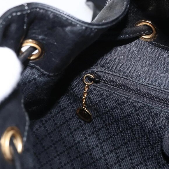 GUCCI Bamboo Backpack Leather Black Gold 003 2058 0016 Auth kk594 main image 3